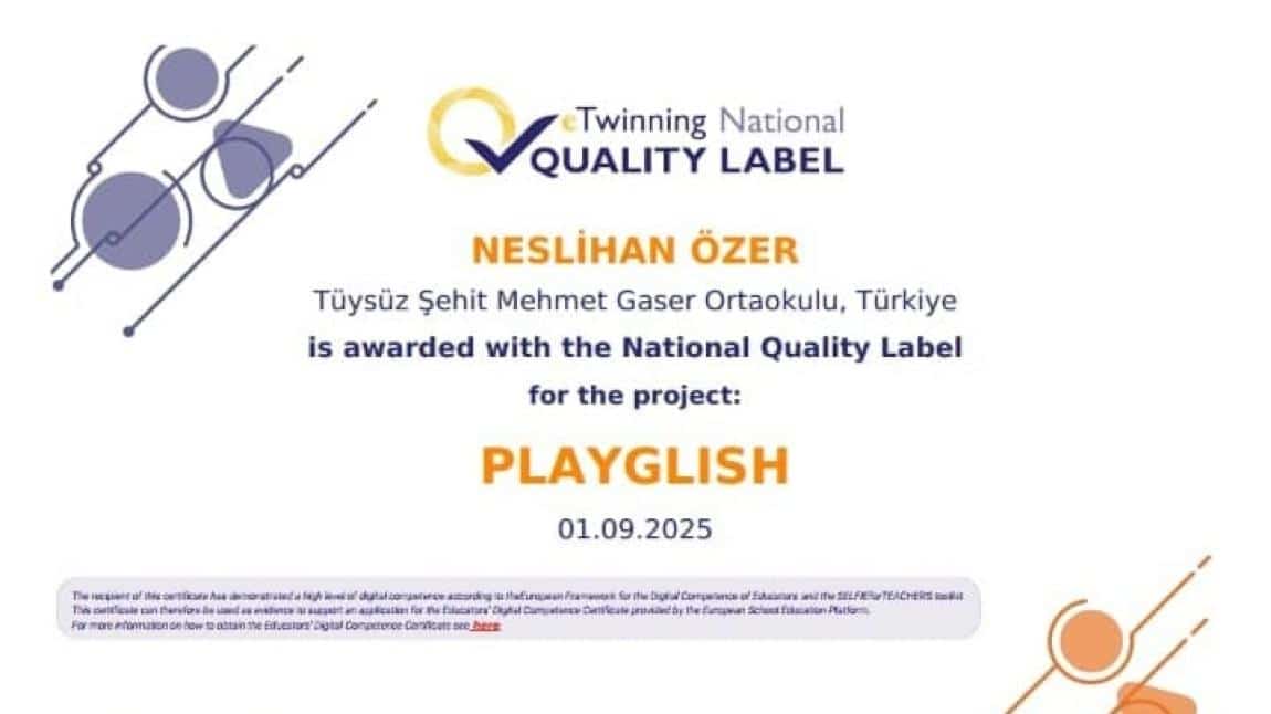 Okulumuz eTwinning Projesiyle Ulusal Kalite Etiketi Almaya Hak Kazandı!